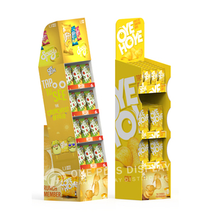 Espositore per pavimenti pieghevoli in carta da esposizione personalizzato Pop da pavimento espositore in cartone negozio di supermercati espositore ondulato - Product Image 4