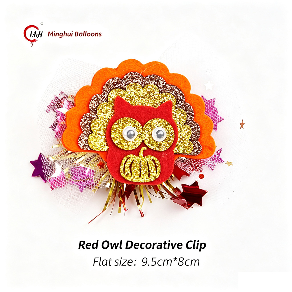 Clip décoratif hibou rouge