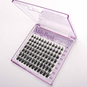 Super Light Weight Cluster <strong>Lashes</strong> Vegan Silk Fan Eyelashes Thin Band Natural D Curl DIY <strong>Lashes</strong> Cluster - Product Image 2