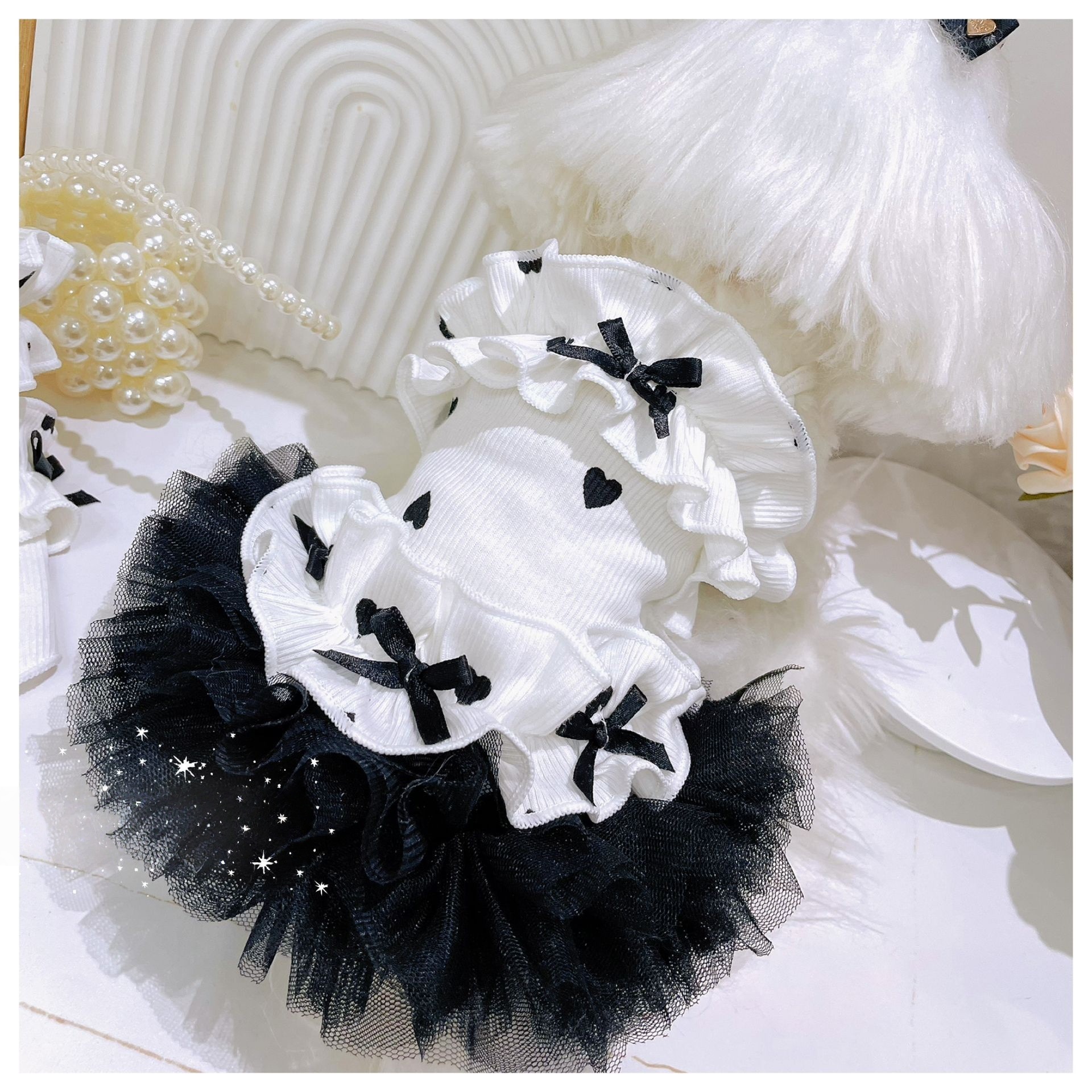 Black and white heart dress