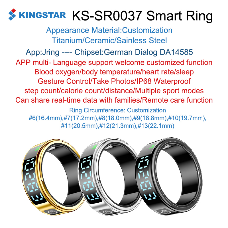 KINGSTAR-SR0037-AI สุขภาพ-การนอนหลับ-รีโมทคอนโทรล-แหวนอัจฉริยะ