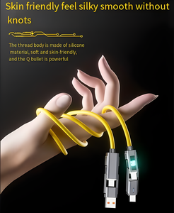 Cable multipuerto de Venta caliente para teléfono/android/Tipo C 4 en 1 cable de datos de pantalla digital Cable de transferencia de datos multifunción