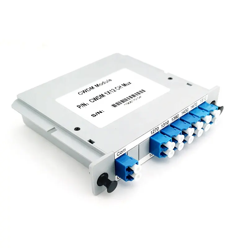 इंटरनेट सेवा प्रदाता 12 चैनल MUX फाइबर CWDM कैसेट मॉड्यूल प्लास्टिक बॉक्स के साथ नियंत्रण रेखा UPC अनुकूलित कनेक्टर