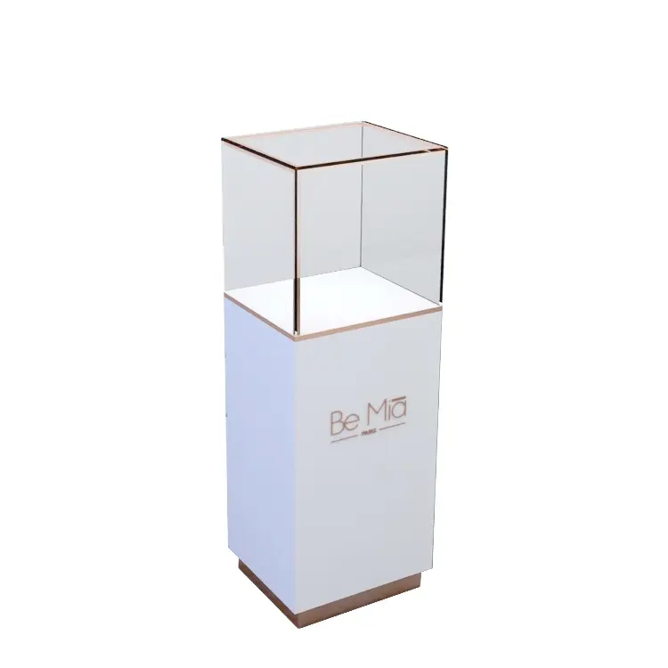 Wooden jewelry display showcase new design modern jewelry cabinet kiosk mini display case led lights for jewelry showcase