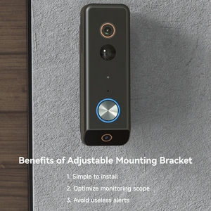 Kamera Bel Pintu WiFi Terbaru Tahan Air IP65 Bertenaga Baterai 5MP Sudut Lebar 190 Derajat <span class=keywords><strong>Audio</strong></span> Dua Arah Interkom Aplikasi CloudEge Tenaga Surya - Product Image 5