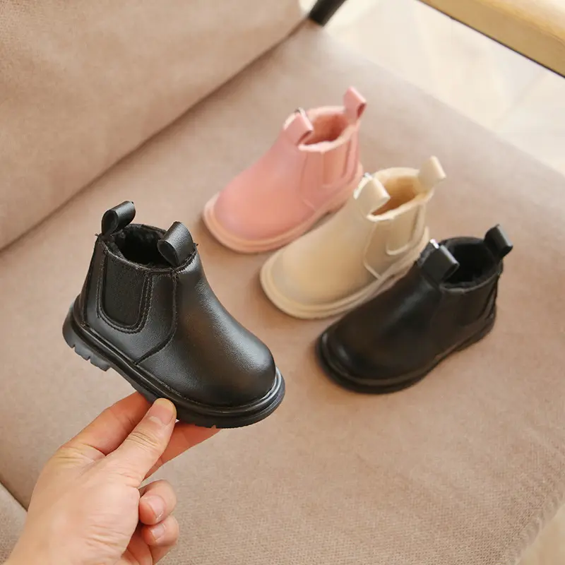 מגפיים קצרים אופנה לתינוקות בייבי פלוס נעלי כותנה חמות מעובה קטיפה 0-2 שנים