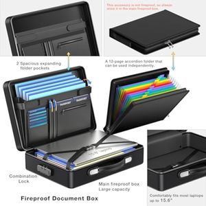 Yihuaxing chống cháy dây kéo tài liệu trường hợp, Vỏ Cứng Chống cháy túi cho máy tính xách tay & các tập tin, 16 inch xách tay cháy an toàn cặp - Product Image 2