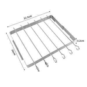 Kebap seti paslanmaz çelik 430 kebap seti dahil katlanabilir şiş tutucu ve 6 adet şiş - Product Image 6