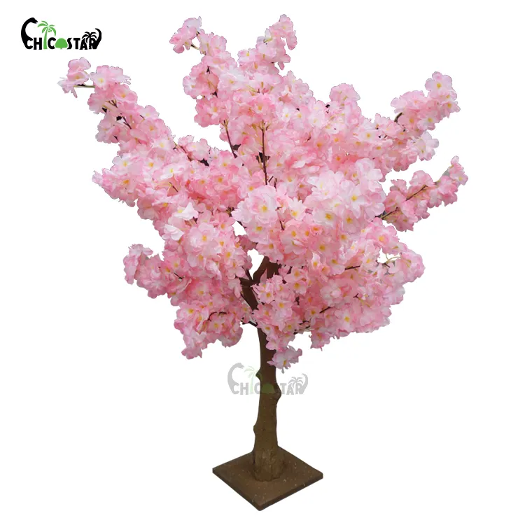 Árbol de cerezo artificial para decoración de interiores, mesa de flores, miniárbol de flores de cerezo blanco