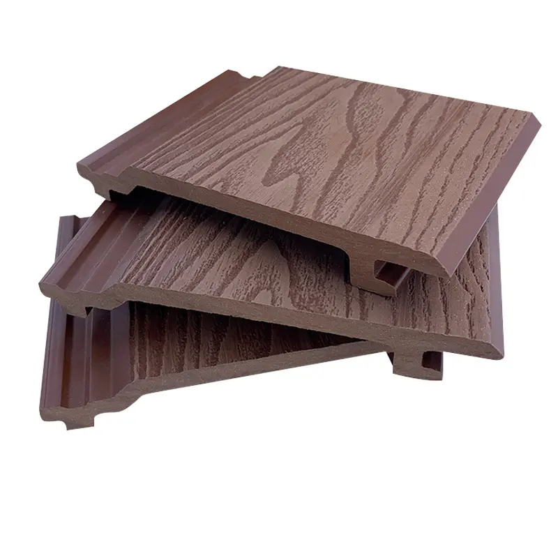 Pannello a parete 3D impermeabile in legno composito esterno Wpc rivestimento esterno esterno Eco classico in legno piatto economico