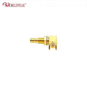 SMB PCB dayanağı koaksiyel konnektör SMB erkek tak RF koaksiyel adaptörü sağ açı lehim PCB paneli monte dönüştürücü 4 Pins - Product Image 2
