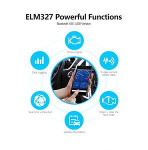 KONNWEI fábrica directa ELM327 para Bluetooth OBDII escáner de diagnóstico Android e IOS lector de código con aplicación gratuita 12V DC voltaje - Product Image 2