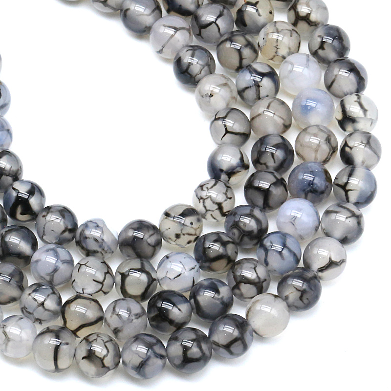 Agate noire et blanche de veines de dragon