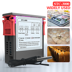 12V 24V 110〜220Vマイクロコンピューター温度コントローラー温度調節器デジタルサーモスタットセンサー加熱冷却STC-3000 - Product Image 5
