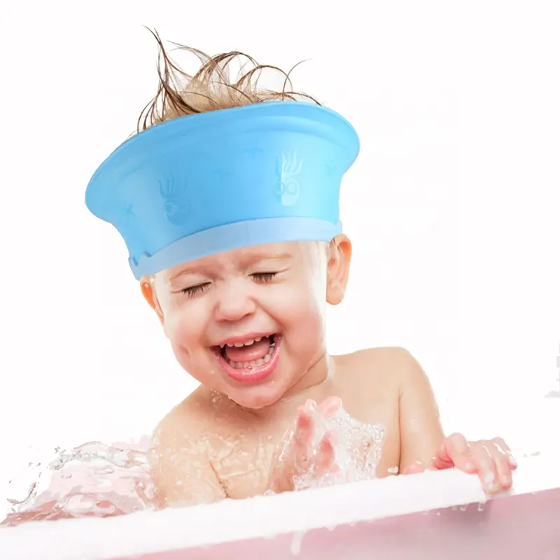 Suave ajustable bebé niños champú baño ducha gorro sombrero