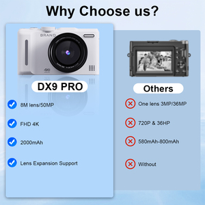 Máy quay phim kỹ thuật số chuyên nghiệp Jarvis 4K, màn hình lật, zoom quang học 18X, quay phim 4K HD, pin 2000mAh, thiết bị vlog nhỏ gọn - Product Image 3