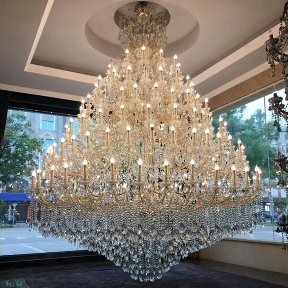 Extra Large Traditional Luxury Multi-layers Candle Crystal Chandelier