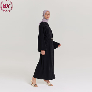 2023 popüler Dubai kadın Abaya elbise temel haki basit stil iyi pürüzsüz pamuklu kumaş <span class=keywords><strong>XXL</strong></span> boyutu