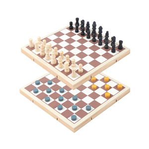 Trò chơi bảng gỗ 8 trong 1 được thiết lập với cờ đam cờ vua backgammon <span class=keywords><strong>Ludo</strong></span> Sling Puck rắn và thang xúc xắc và trò chơi ngỗng - Product Image 2