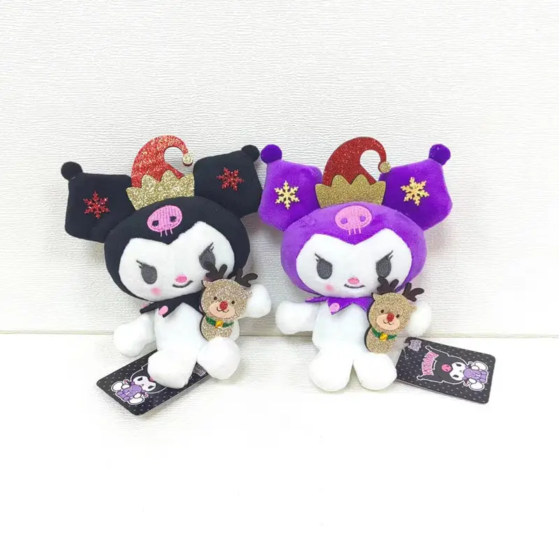 Sansaned Kuromi küçük şeytan cadılar bayramı çapraz soyunma Kawaii bebek kolye sevimli oyuncak yumuşak dolması peluş anahtarlık çocuk tatil hediyeler