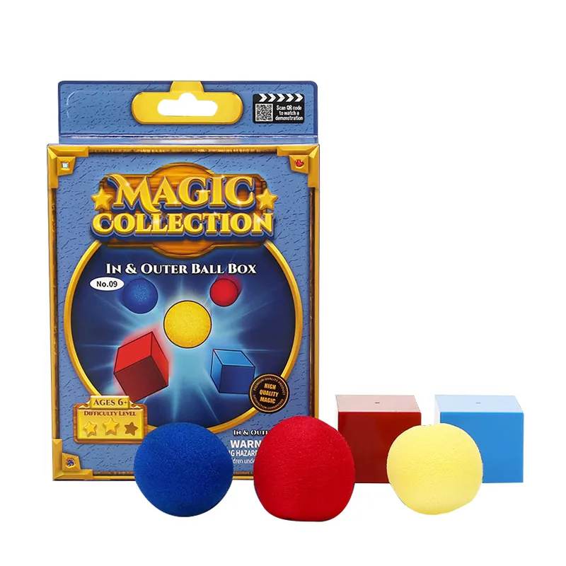 Unisex Magic Trick Illusion Interactive in out Ball Box Stage and Close-Up Dice Magic for Kids Made of ABS Material