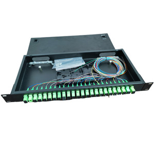 Fijo Simplex SC UPC 1U 24 puertos Panel de conexión de fibra óptica Instalación estándar de 19 pulgadas para gabinete de red ODF - Product Image 1