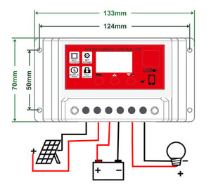 PWM LCD solare Controller di ricarica della batteria 12V 24V10A 20A pannello solare Controller 100w - Product Image 4