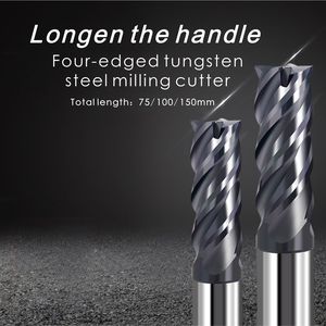 60度4エッジタングステン鋼フライスカーバイドエンドフライスカッター拡張CNCツールマシニングセンター平底 - Product Image 6