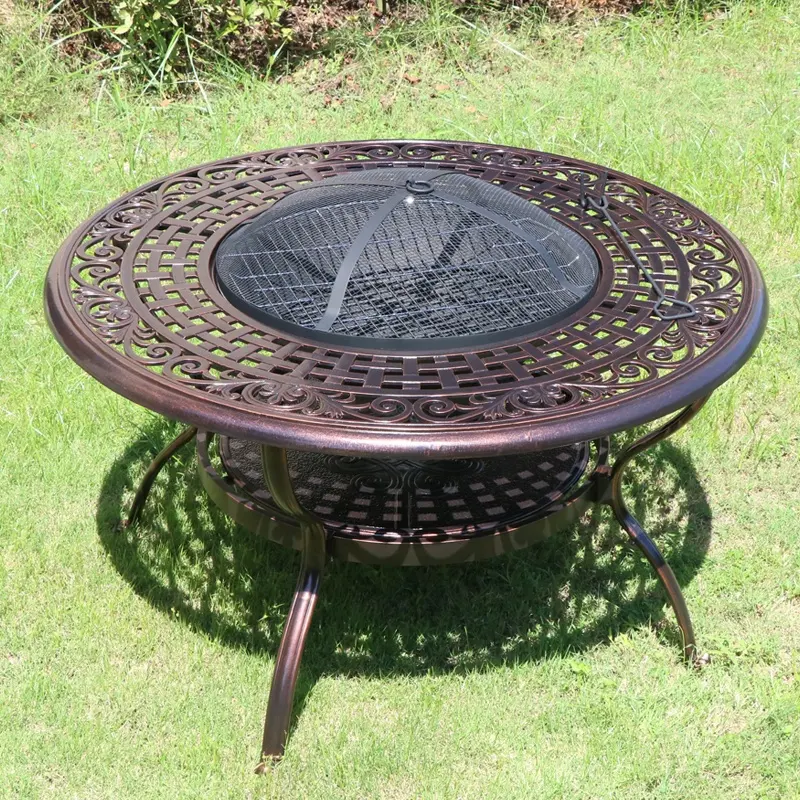 Table de jardin en aluminium moulé, Patio d'extérieur, pont de cour ou de jardin, style européen Vintage