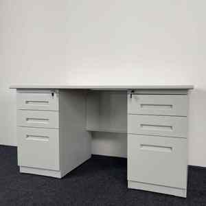 Escritorio de oficina moderno de almacenamiento múltiple, mejor y rentable con patrón de madera, acero y material metálico - Product Image 3