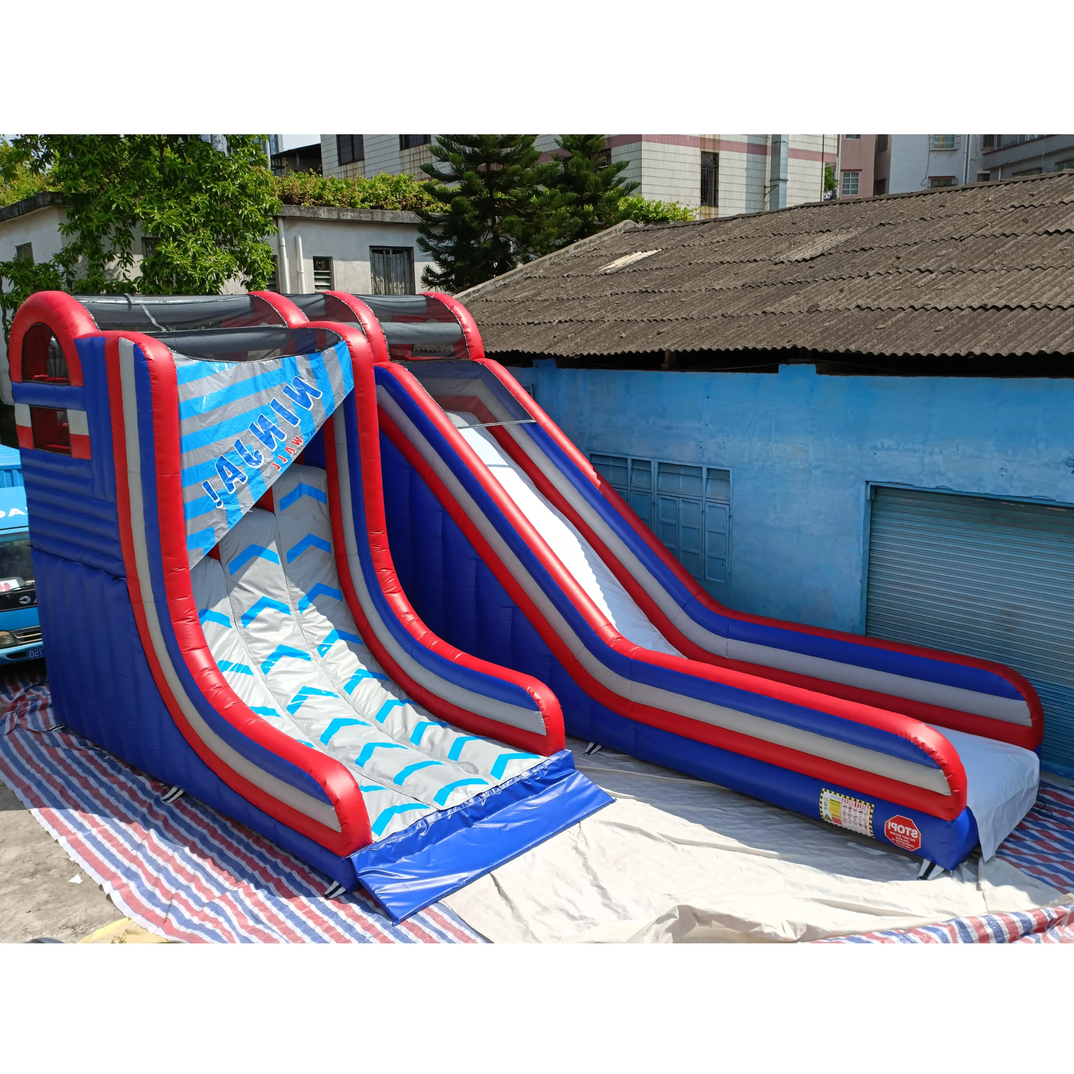 मनोरंजन पार्क के लिए विशाल Inflatable पानी स्लाइड कॉम्बो आउटडोर Inflatable पानी स्लाइड बिक्री