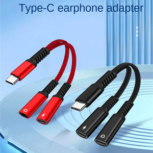 60W PD Splitter 2 in 1 tip C çift USB C ses şarj adaptörü tip C kulaklık hızlı şarj kablosu iphone 15 için - Product Image 4