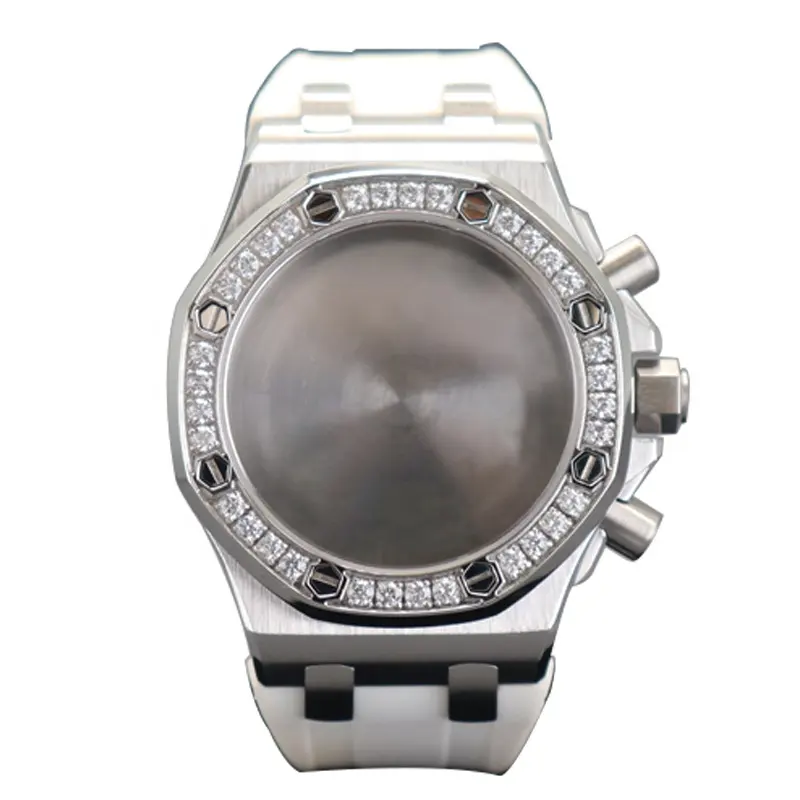 OEM Alta Qualidade Dive Sapphire Crystal Glass Aço Inoxidável Quartz Watch Case Para Miyota OS10 OS20 TMI VK63 KV64 Movimento