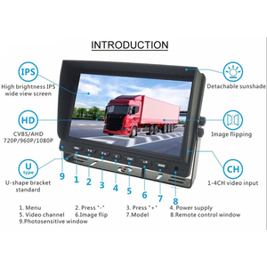 CareDrive-Soporte de entrada de audio para todos los vehículos, monitor de coche a color TFT LCD de 9 pulgadas, entradas de vídeo de 2 vías, soporte de pantalla dividida de 4 pulgadas, 2 vías, 2 unidades, 2 unidades - Product Image 3