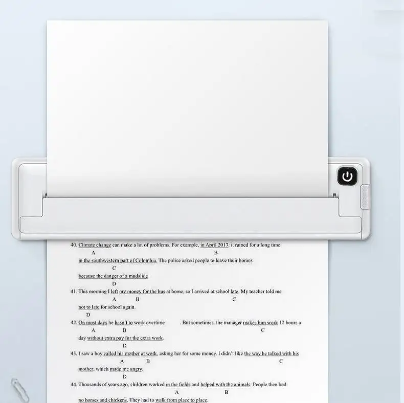 طابعة حرارية بلوتوث Bt لاسلكية صغيرة الحجم A4 مثالية للصور والاستلام وال ملاحظات والملصقات PDF الطابعة الحرارية A4