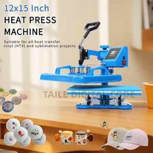 コンボ5 in 1 Tshirt印刷機15 "x 12" デジタル工業用熱伝達機昇華Tシャツ/マグ/キャップ/プレート/DIY用 - Product Image 6