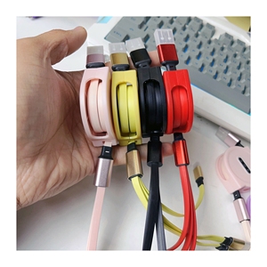 สายชาร์จ3-in-1แบบยืดหดได้1เมตรมีสามอินเตอร์เฟซที่พกพาง่ายสายข้อมูลโทรศัพท์มือถือ - Product Image 2