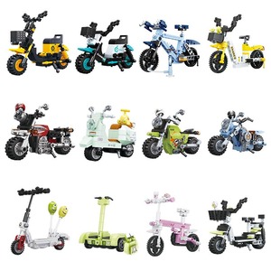 Fang turuncu Scooter yapı taşları Scooter yapı taşı modeli Fang turuncu co-markalı model çocuk montaj oyuncaklar - Product Image 1