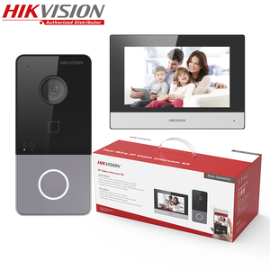 Hikvision 7-inch IP <strong>Video</strong> <strong>Intercom</strong> Kit DS-KIS603-P(C) Two-way Audio Support Wi-Fi 8-ch Alarm Surface Mounting Motion Detection