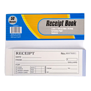 <strong>Custom</strong> <strong>Receipt</strong> Books 2 Part Carbonless 10 Pack <strong>Rent</strong> <strong>Receipt</strong> Book with Carbon Copy Duplicate 2 Parts 50 Sets Size: 8&quot; X 2.75&quot; - Product Image 2