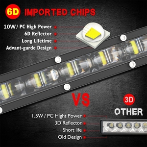 6D Ultra şerit LED iş lambası şeridi 8 "14" 20 "inç sürüş sis lambası çalışma ışığı 4x 4 Led çubuk araba Offroad Jeep SUV ATV UTV traktör için - Product Image 3