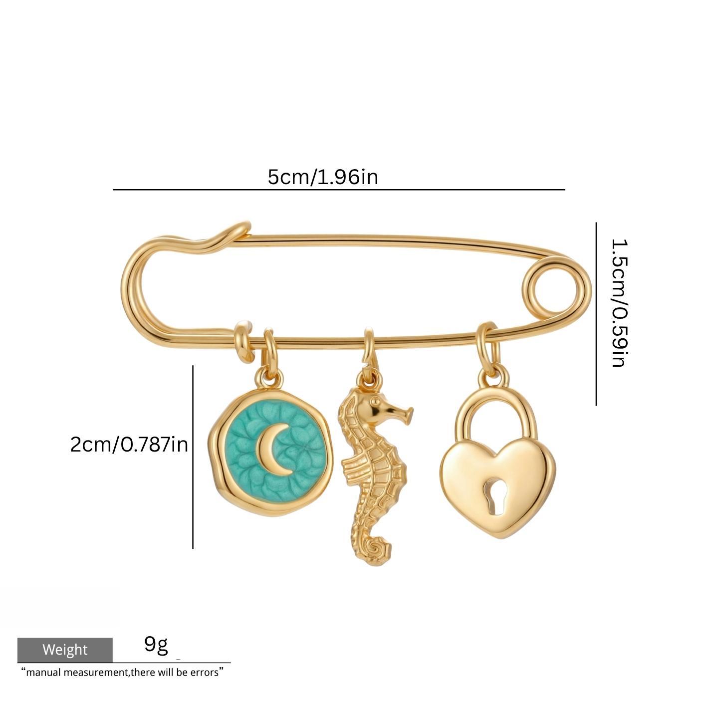 Gold Seahorse Lock Brooch GRJ4805BH