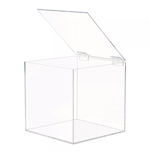 Caja acrílica cuadrada personalizada, cubos apilables de almacenamiento, bisagras de exhibición acrílicas transparentes, venta al por mayor - Product Image 1