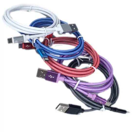 고품질 금속 빠른 충전 충전기 마이크로 USB 케이블 애플 휴대폰 USB 데이터 라인 1m 2m 3m 유형 c