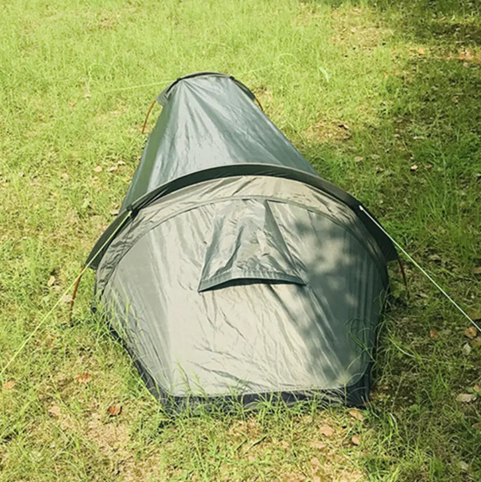 클래식 야외 초경량 한 사람 방수 산 트레킹 폴 텐트 더블 레이어 캠핑 텐트