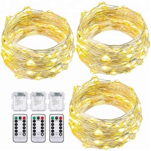 2m 20led Warmweiß Holiday Fernbedienung Batterie betriebene LED Kupferdraht Lichterkette - Product Image 4