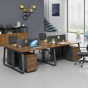 Partición de pantalla abierta personalizada, escritorio de ordenador estable, muebles de estación de trabajo para personal de oficina para 6 personas - Product Image 3