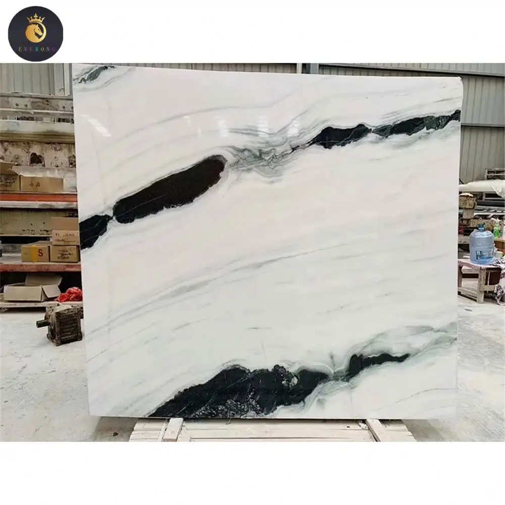 Preço do marmore natural por metro quadrado Lajes de marmore Panda branco