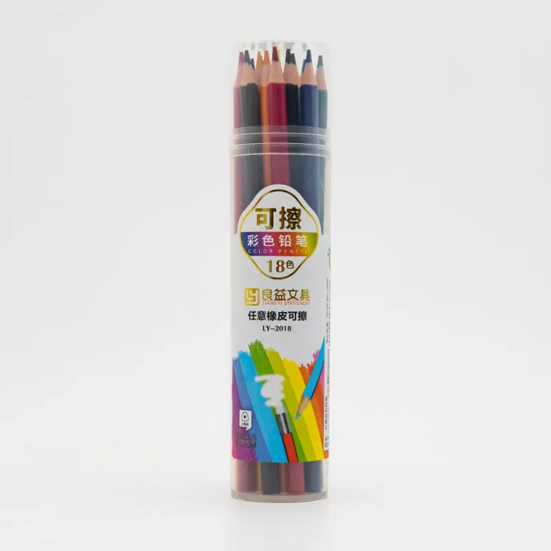 Özel çizim plastik renkli kurşun kalem Set okul öğrenci profesyonel kırtasiye silinebilir renkli kalemler