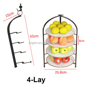Mutfak Metal bulaşıklık çok katmanlı gıda kek tatlı ekran standı katlanabilir sebze meyve tabağı depolama raf - Product Image 5